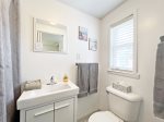 Full bathroom with shower tub combo